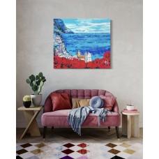 Italy, Positano. Original, painting, picture, modern art, acrylic on canvas 105*120 cm, artist Marina Stognieva